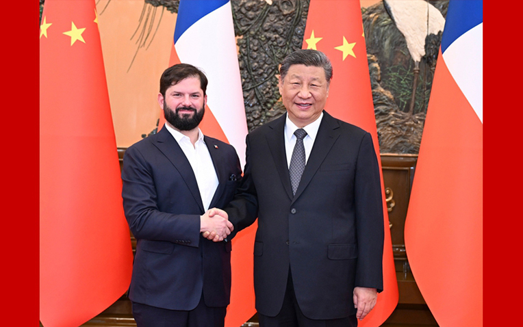 习近平会见智利总统博里奇